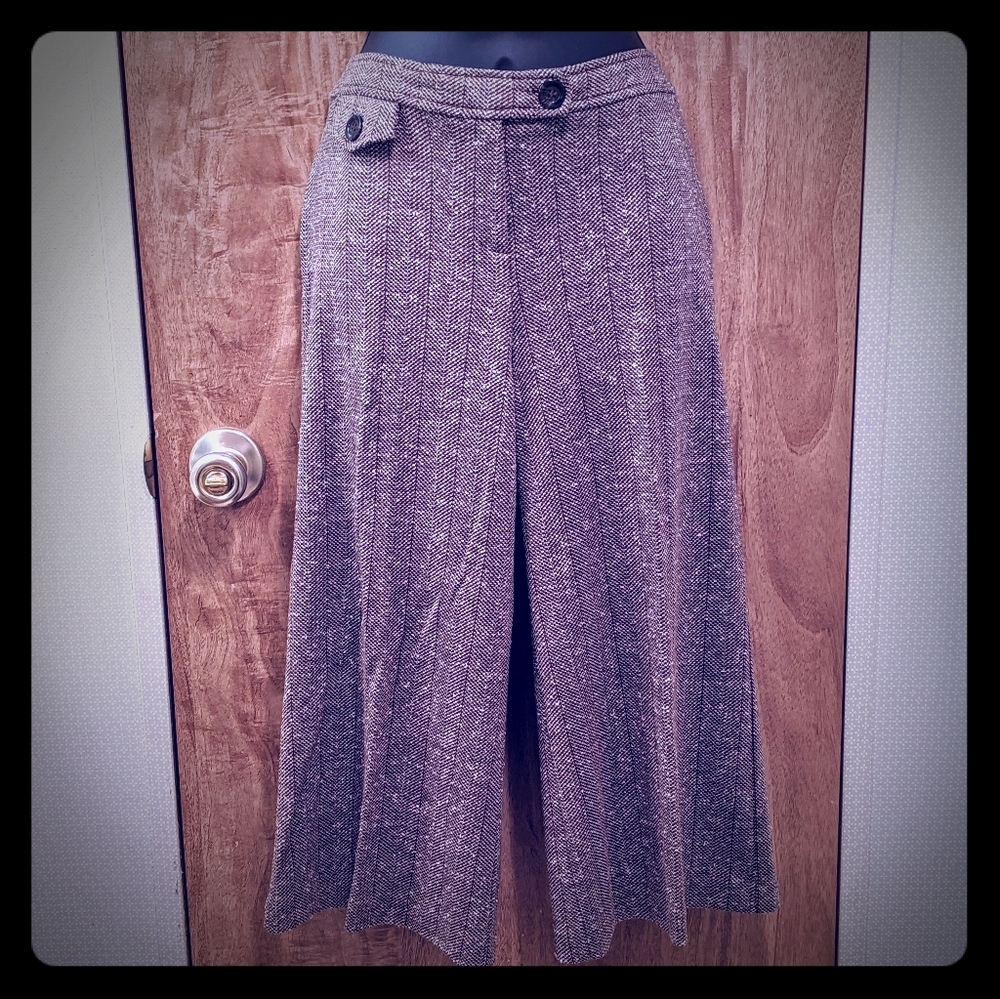 Y2K Vintage, New York & Company, Brown & Cream Tweed Texture Culottes, Small